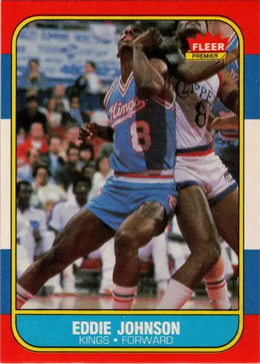 Eddie Johnson basketball rookie card from 1986-87 Fleer Base Rookie Card collection