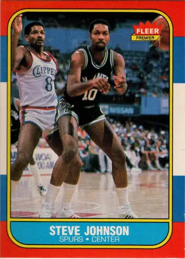 Steve Johnson basketball card 1986-87 Fleer rookie card, base rookie product