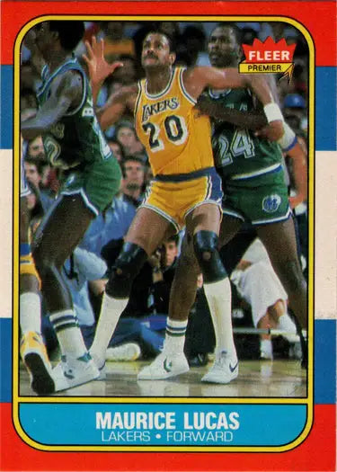 1986-87 Fleer Maurice Lucas basketball rookie card showcasing his base rookie card