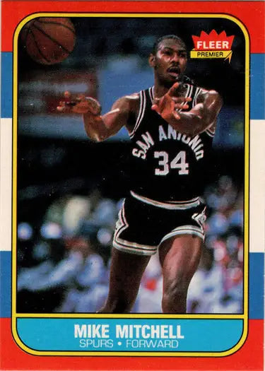 1986-87 Fleer Basketball Mike Mitchell rookie card, a vintage base rookie card