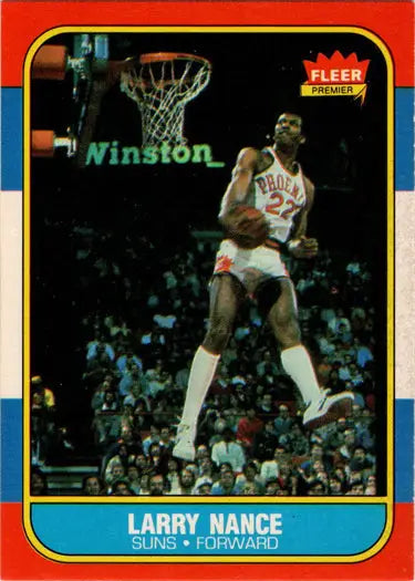 1986-87 Fleer Basketball Larry Nance rookie card, base rookie card from the series