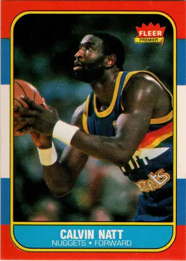 Calvin Natt 1986-87 Fleer Basketball base rookie card displayed for collectors