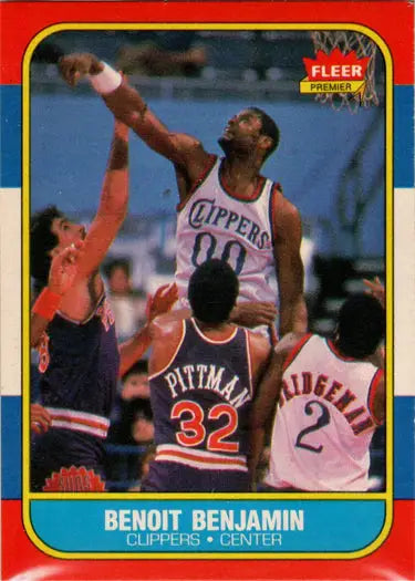 1986-87 Fleer Basketball Benoit Benjamin base rookie card featuring collectible rookie card