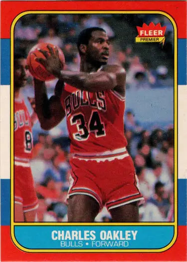 Charles Oakley 1986-87 Fleer basketball base rookie card featuring player image