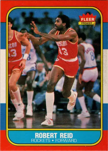 1986-87 Fleer Basketball Robert Reid base rookie card front view showing vintage rookie card