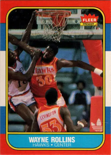 Wayne Tree Rollins 1986-87 Fleer basketball rookie card featuring base rookie card image