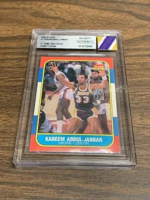 1986-87 Fleer Collection #1 Kareem Abdul-Jabbar Jersey Fusion Lakers Patch BGS - Basketball Card Single