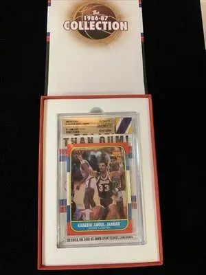 1986-87 Fleer Collection #1 Kareem Abdul-Jabbar Jersey Fusion Lakers Patch BGS - Basketball Card Single
