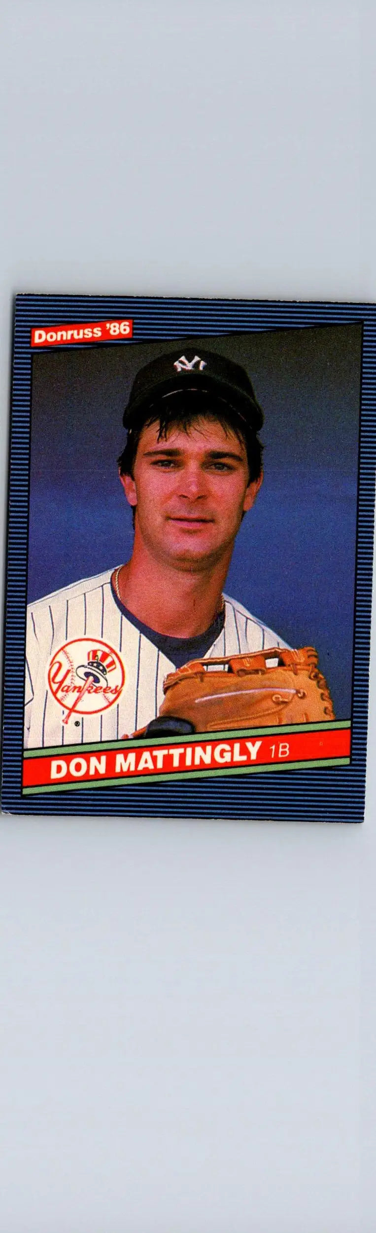 1986 Donruss Don Mattingly baseball card featuring New York Yankees player