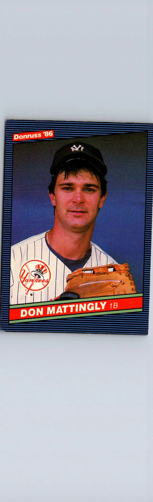 1986 Donruss Don Mattingly baseball card featuring New York Yankees player