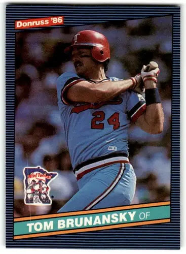 Original gloss 1986 Donruss Tom Brunansky baseball card featuring Twins player ID 39046