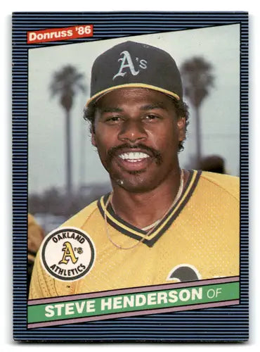 1986 Donruss #375 Steve Henderson EX/NM Athletics ID:72064 - Baseball Card Single