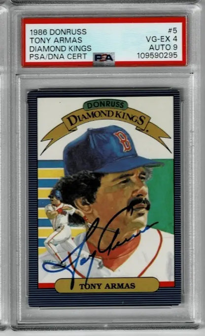 1986 Donruss #5 Tony Armas Signed Baseball Diamond Kings PSA 4 DNA 9 AUTO