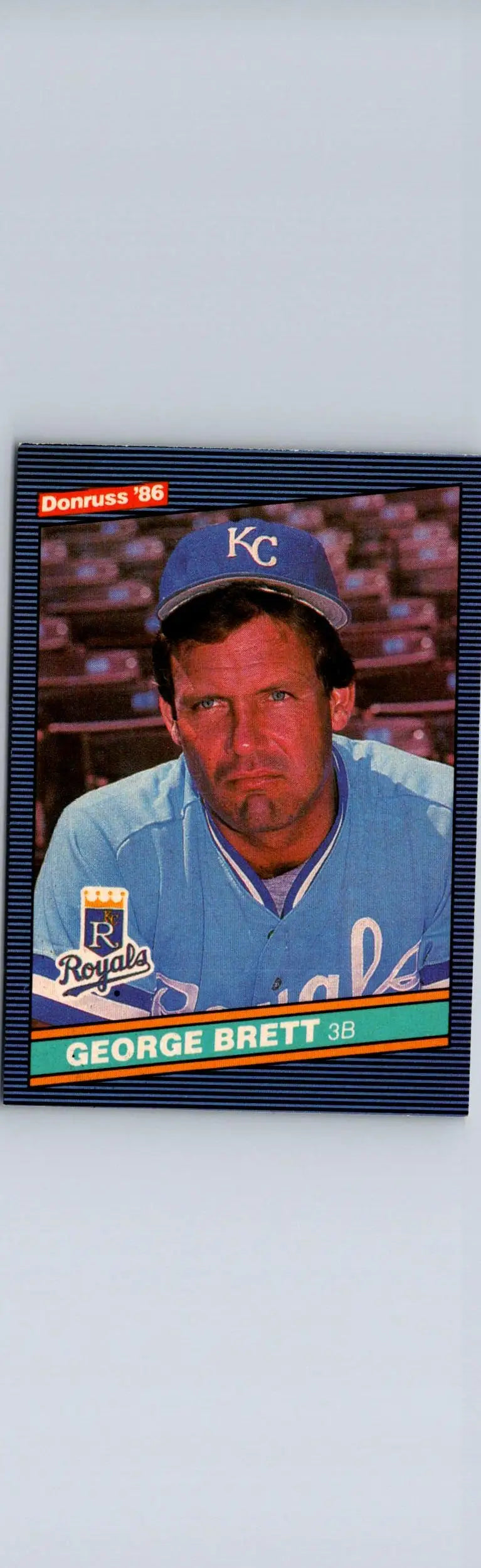 1986 Donruss #53 George Brett baseball card featuring George Brett in Kansas City Royals uniform