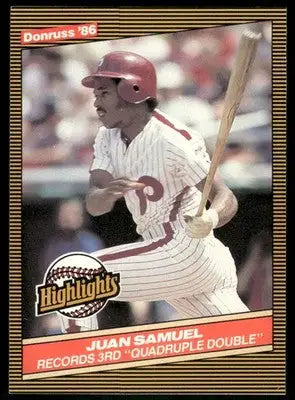 1986 Donruss Highlights Juan Samuel #37 Baseball - Baseball Card Single