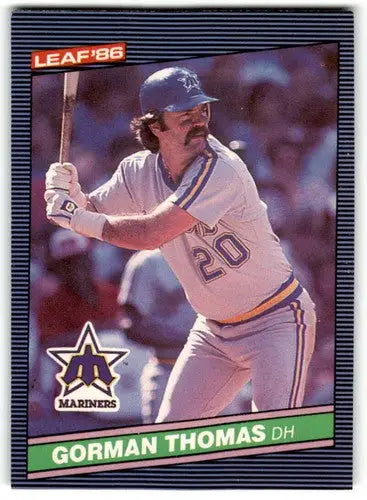 Gorman Thomas baseball card with original gloss from 1986 Donruss Leaf Mariners ID 39052
