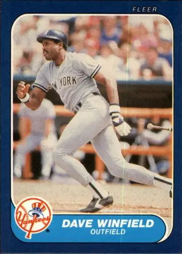 Original gloss 1986 Fleer Dave Winfield baseball card featuring Yankees team