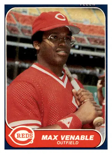 1986 Fleer Max Venable baseball card with original gloss from Simply Sandoval collection