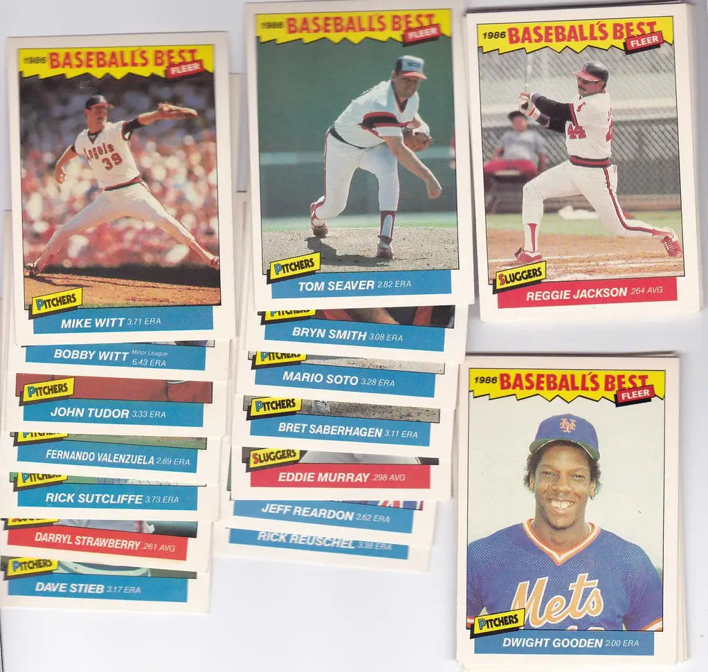 Vintage baseball cards collection from the 1986 Fleer Baseball’s Best lot of trading cards