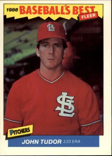 John Tudor baseball card with original gloss from 1986 Fleer Best Sluggers series