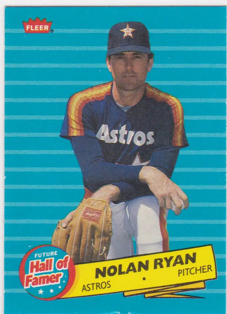 1986 Fleer Future Hall Nolan Ryan Houston Astros baseball card featuring Nolan Ryan Houston Astros