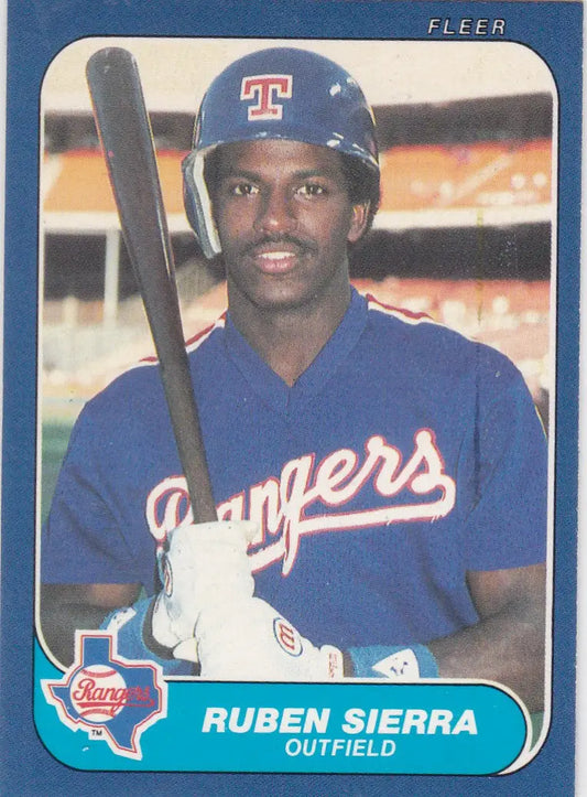 1986 Fleer #U-105 Ruben Sierra Update RC Texas Rangers - Baseball Card Single