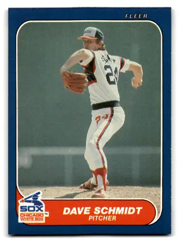 Original gloss Fleer Update Dave Schmidt baseball card from 1986 near mint White Sox