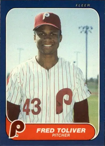 Original gloss Fred Toliver baseball card from Fleer Update 1986 NM Near Mint