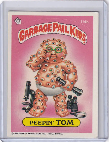 Garbage Pail Kids Peepin Tom trading card from Series 3 114b GPK collection