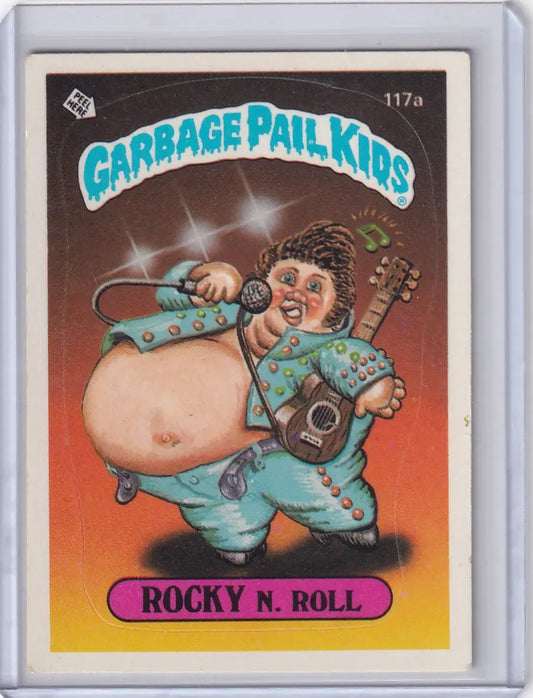 Garbage Pail Kids trading card from Series 3 featuring Rocky N Roll character