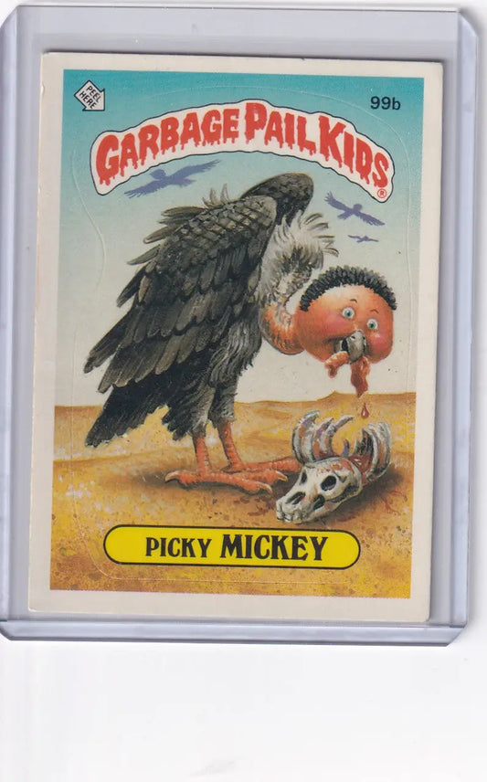 Garbage Pail Kids trading card Picky Mickey from Series 3 99b featuring unique 1986 design