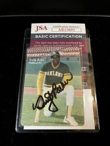 1986 Mother’s Cookies Dusty Baker #3 Oakland A’s JSA Certified AUTO