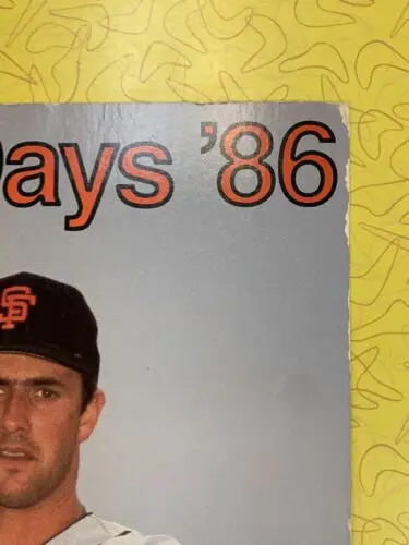 1986 Giants poster featured in a Jose Canseco trading cards store display promo
