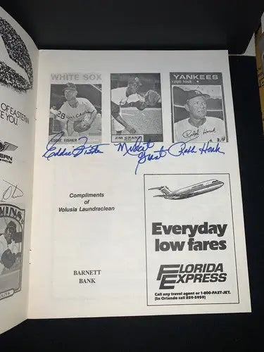 1986 Orlando Baseball Old-Timers Game Auto Program Tiant Cepeda Oliva 30 + Sig JSA