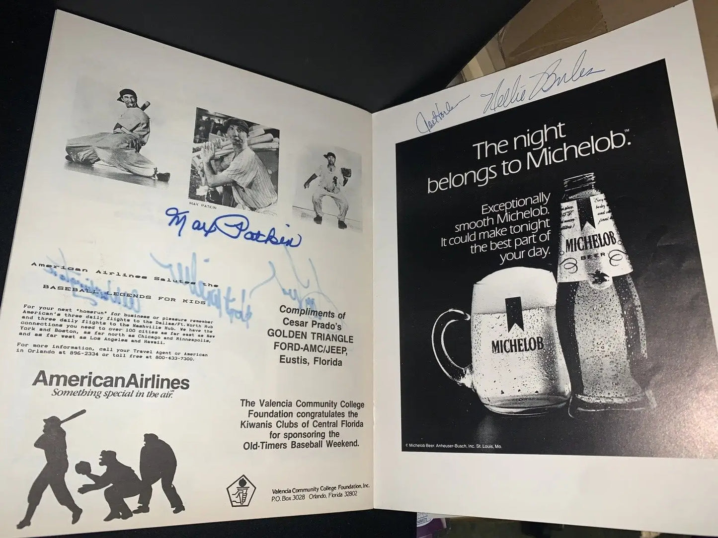 1986 Orlando Baseball Old-Timers Game Auto Program Tiant Cepeda Oliva 30 + Sig JSA