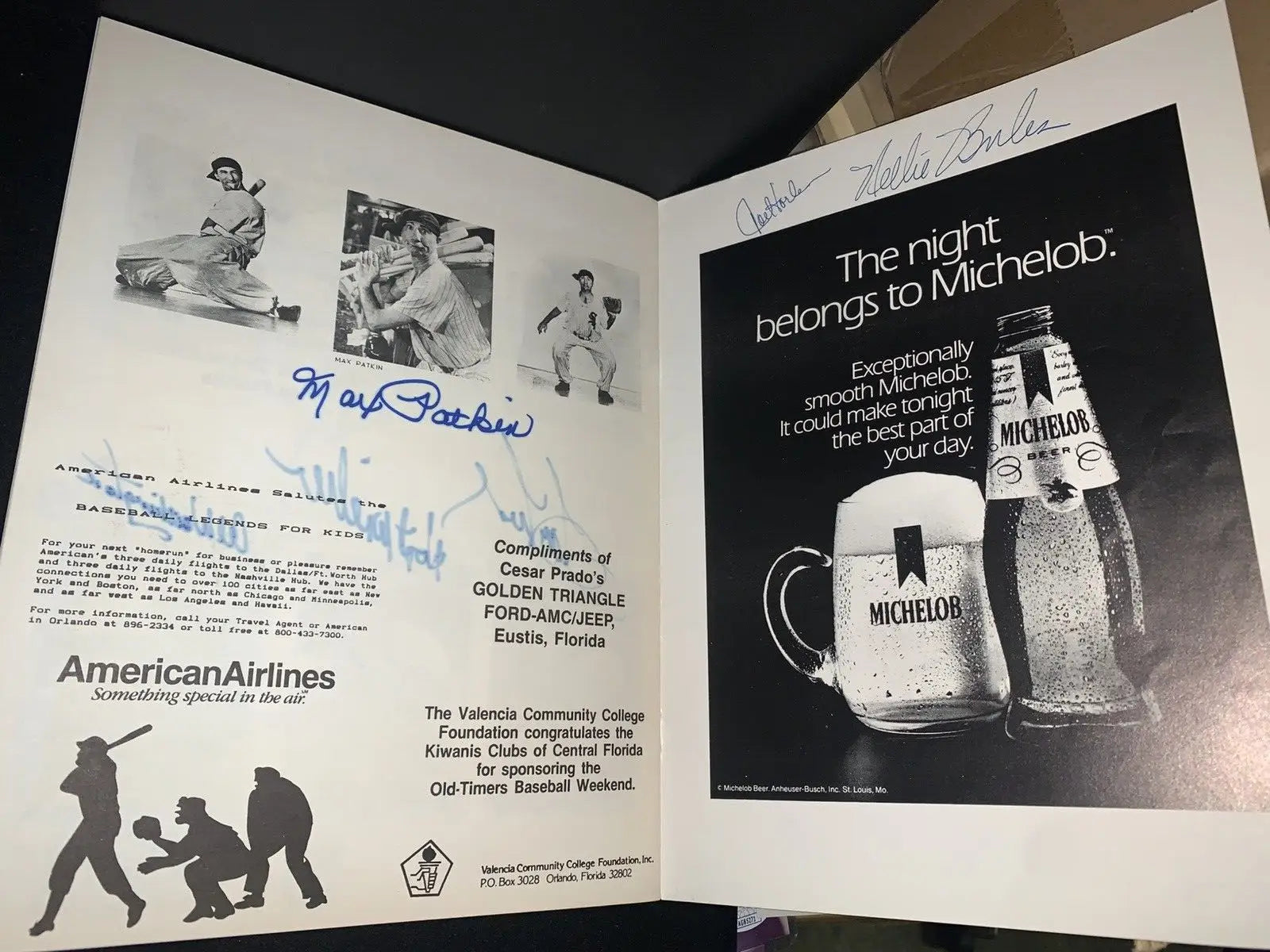 1986 Orlando Baseball Old-Timers Game Auto Program Tiant Cepeda Oliva 30 + Sig JSA