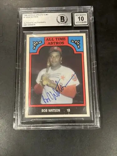 Graded 1986 TCMA Bob Watson auto baseball card for All Time Astros Greats collection