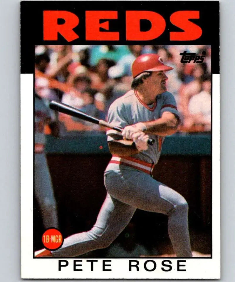 1986 Topps #1 Pete Rose EX Excellent Cincinnati Reds Baseball Card - Baseball Card Single
