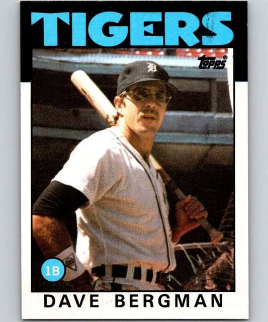 1986 Topps #101 Dave Bergman EX Excellent Detroit Tigers Baseball Card - Baseball Card Single