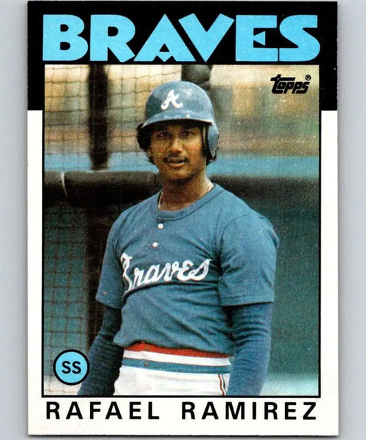 1986 Topps #107 Rafael Ramirez EX Excellent Atlanta Braves Baseball Card - Baseball Card Single