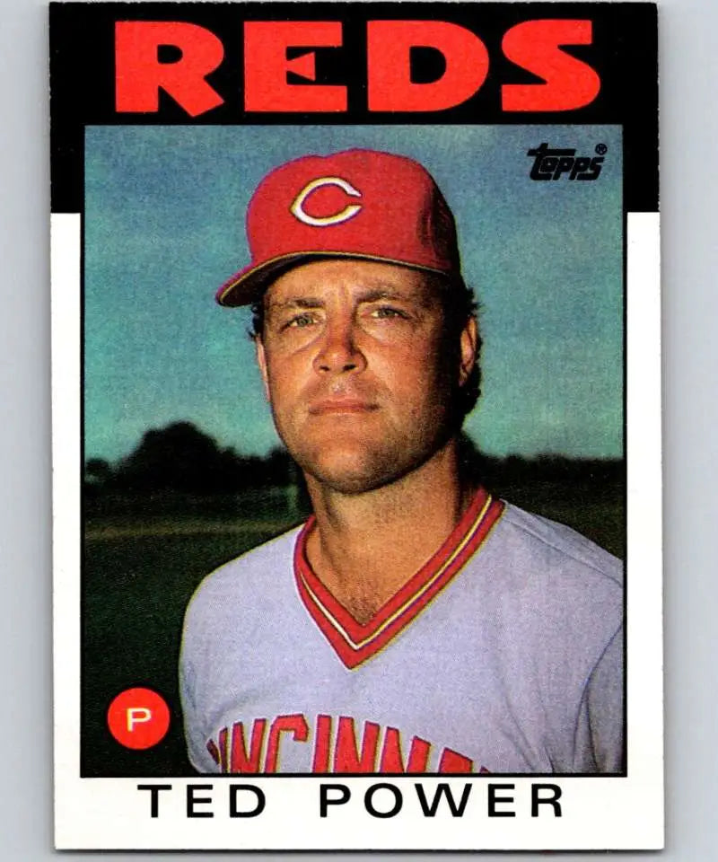 1986 Topps #108 Ted Power EX Excellent Cincinnati Reds Baseball Card - Baseball Card Single