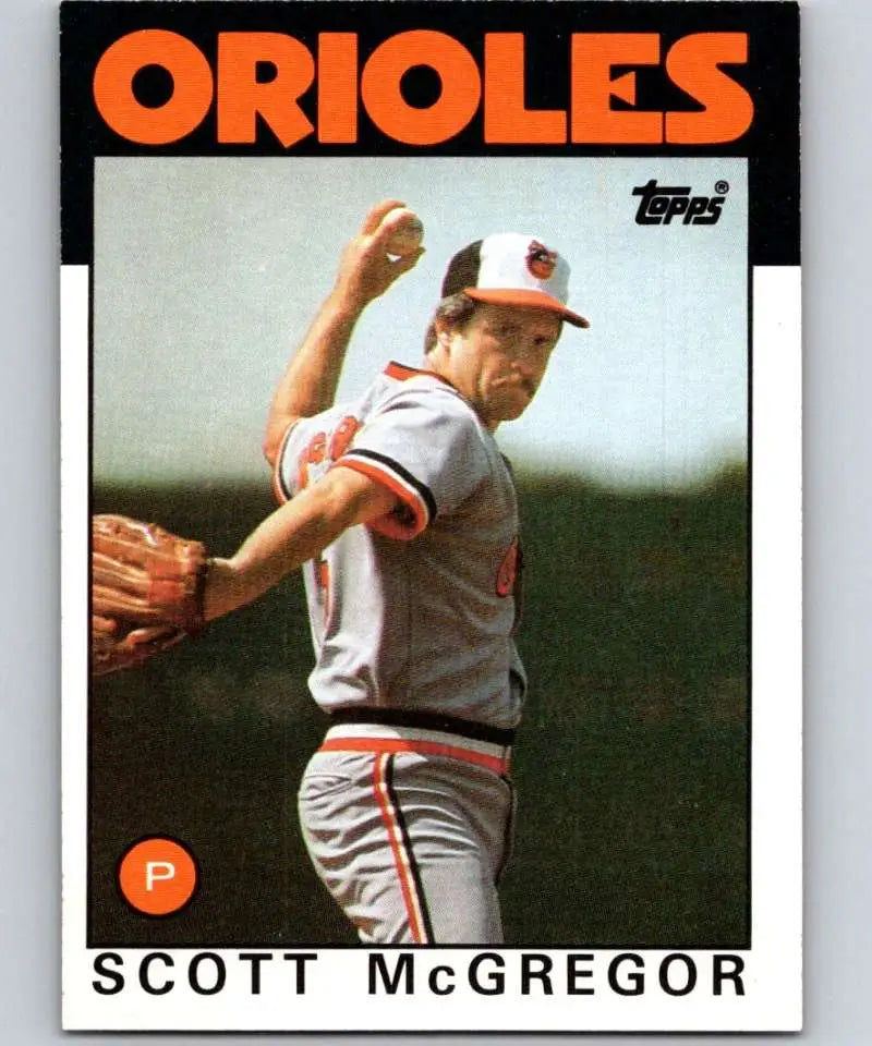 1986 Topps #110 Scott McGregor EX Excellent Baltimore Orioles Baseball Card - Baseball Card Single