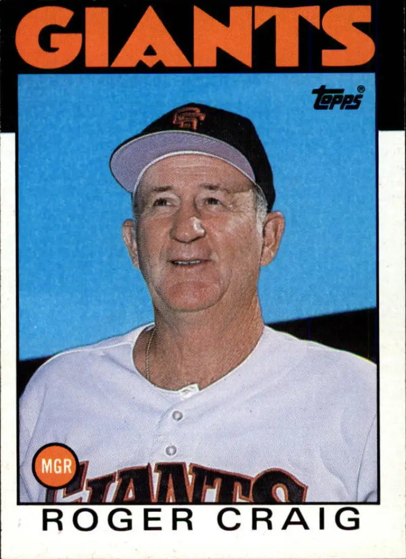 1986 Topps #111 Roger Craig EX Excellent San Francisco Giants Baseball Card - Baseball Card Single