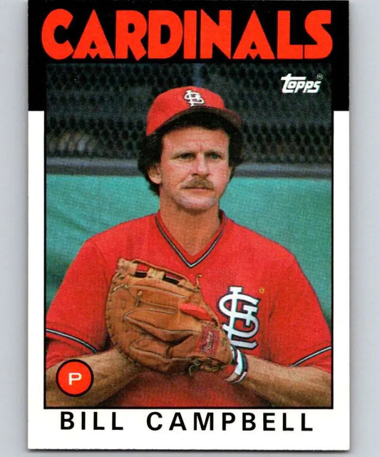 1986 Topps #112 Bill Campbell EX Excellent St. Louis Cardinals Baseball Card - Baseball Card Single