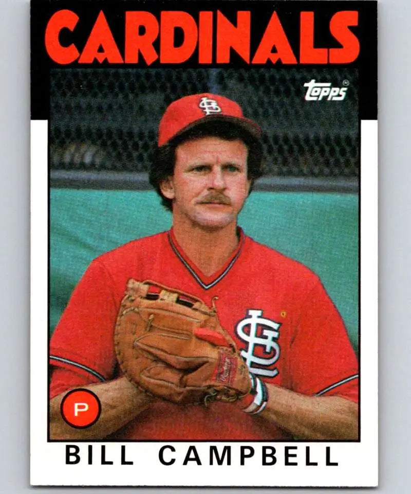 1986 Topps #112 Bill Campbell EX Excellent St. Louis Cardinals Baseball Card - Baseball Card Single