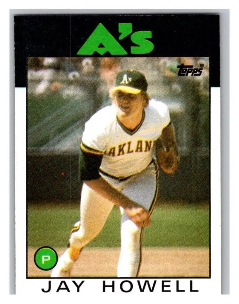1986 Topps #115 Jay Howell EX Excellent Oakland Athletics Baseball Card - Baseball Card Single