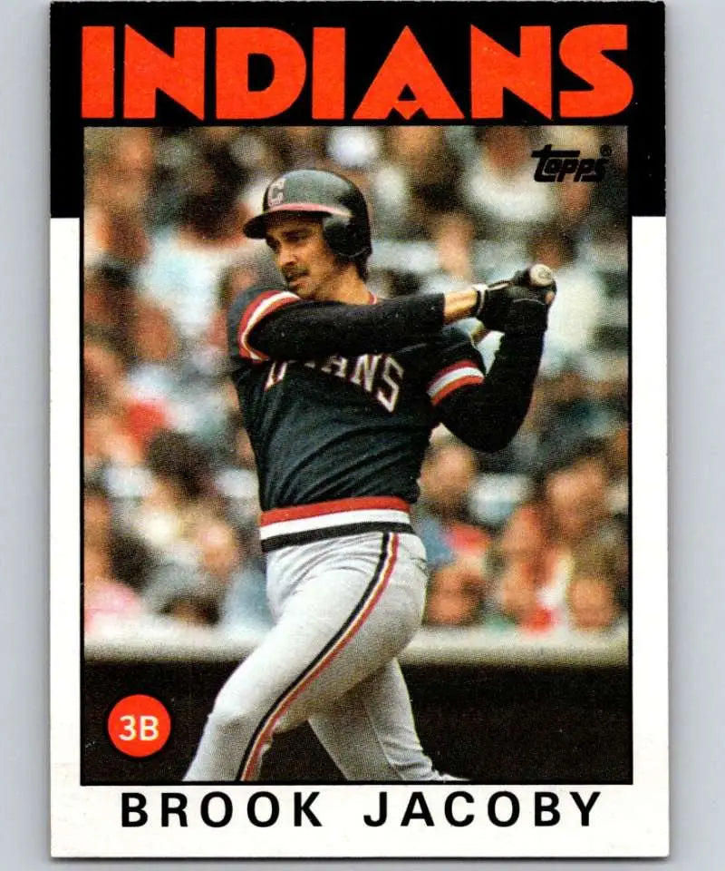 1986 Topps #116 Brook Jacoby EX Excellent Cleveland Indians Baseball Card - Baseball Card Single