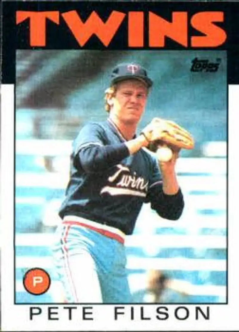 1986 Topps #122 Pete Filson EX Excellent Minnesota Twins Baseball Card - Baseball Card Single