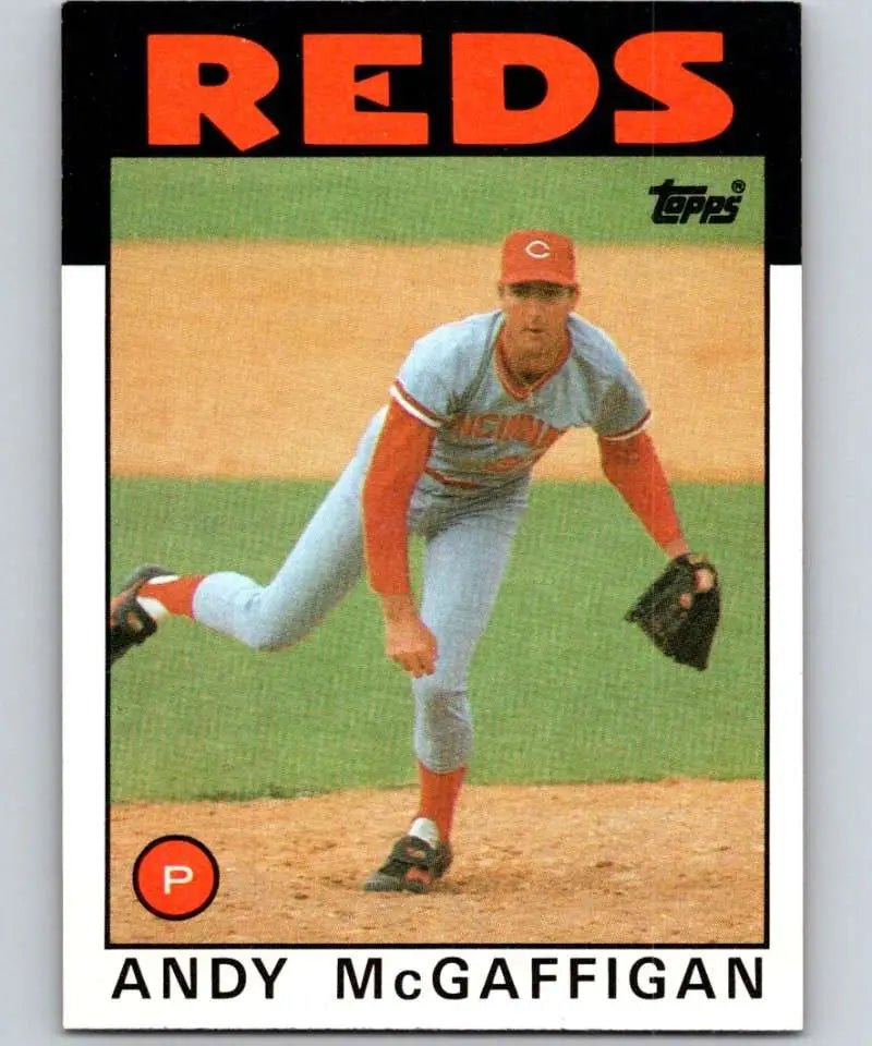1986 Topps #133 Andy McGaffigan EX Excellent Cincinnati Reds Baseball Card - Baseball Card Single