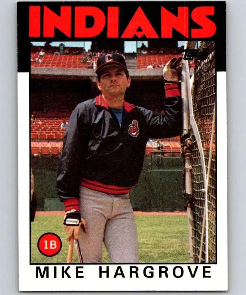 1986 Topps #136 Mike Hargrove EX Excellent Cleveland Indians Baseball Card - Baseball Card Single